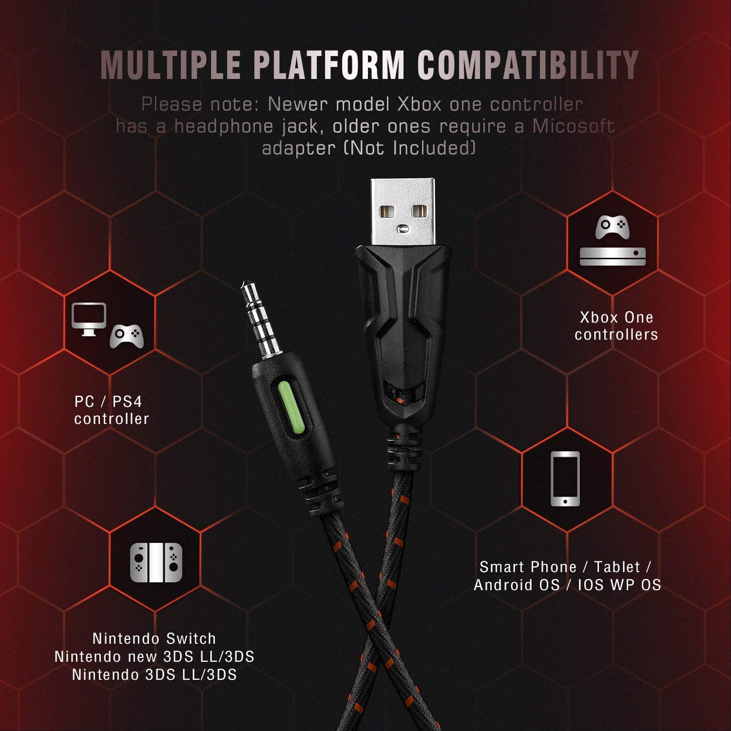 RUNMUS Auriculares para videojuegos Xbox One